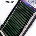 Μαύρο-πράσινες βλεφαρίδες extensions GLG Lashes