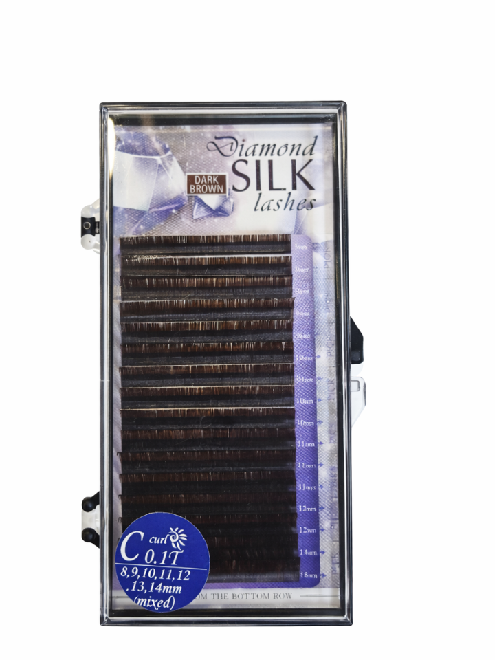 DARK BROWN Βλεφαρίδες DIAMOND DARK BROWN βλεφαρίδες extensions DIAMOND για φυσικό αποτέλεσμα και απαλό