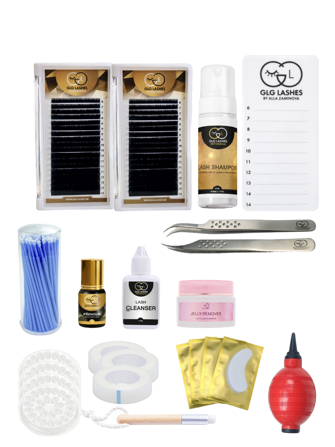 Σετ επέκτασης βλεφαρίδων για αρχάριους GLG Lashes Basic Kit