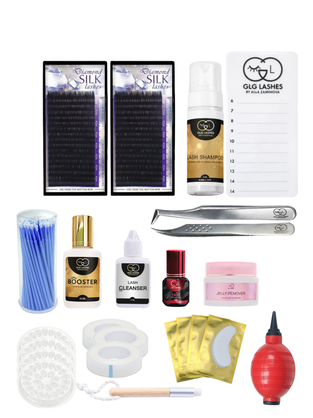 Σετ volume βλεφαρίδων με γρήγορη κόλλα GLG Fast Volume Kit